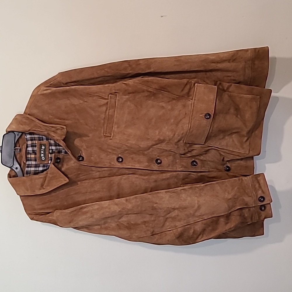 Orvis suede plaid lined jacket